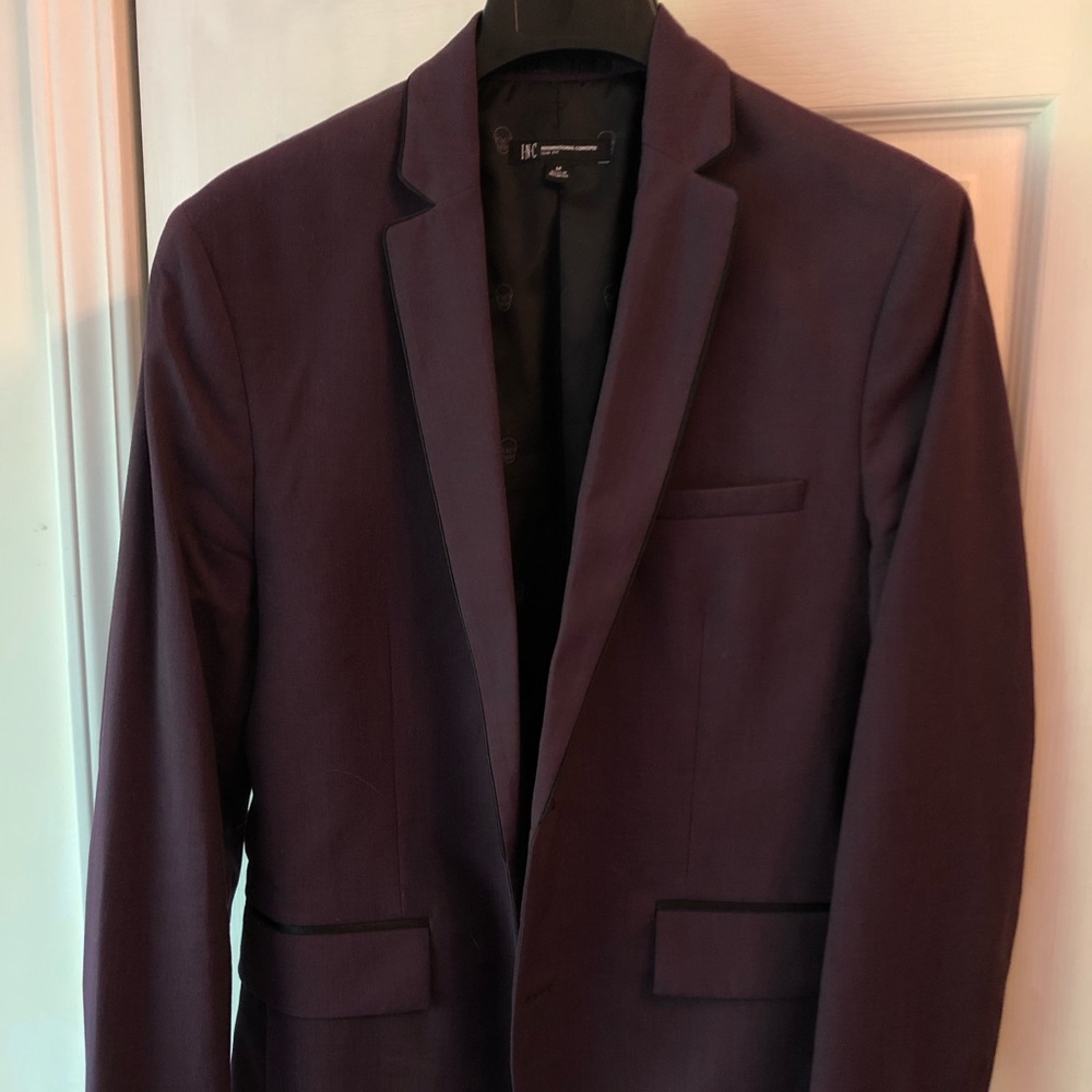 INC plum suit jacket
